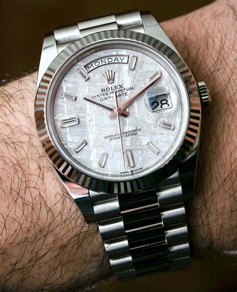 rolex with meteorite dial